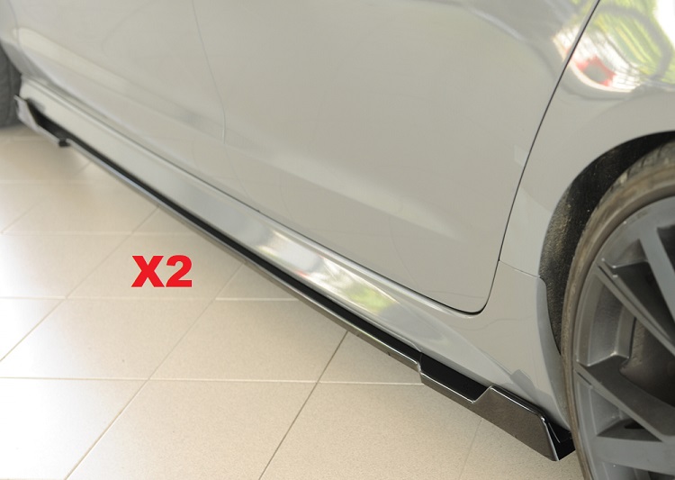 COPPIA SOTTOMINIGONNE NERO LUCIDO PER AUDI A6 4G C7 FACELIFT AVANT/SEDAN CON S-LINE RIEGER TUNING